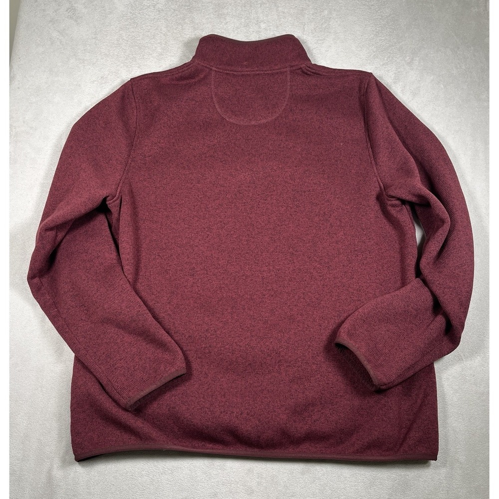 LL Bean Burgundy Red 1/4 Snap Katahdin Fleece Pullover Men XL-Tall Pockets-EUC - Picture 6 of 9